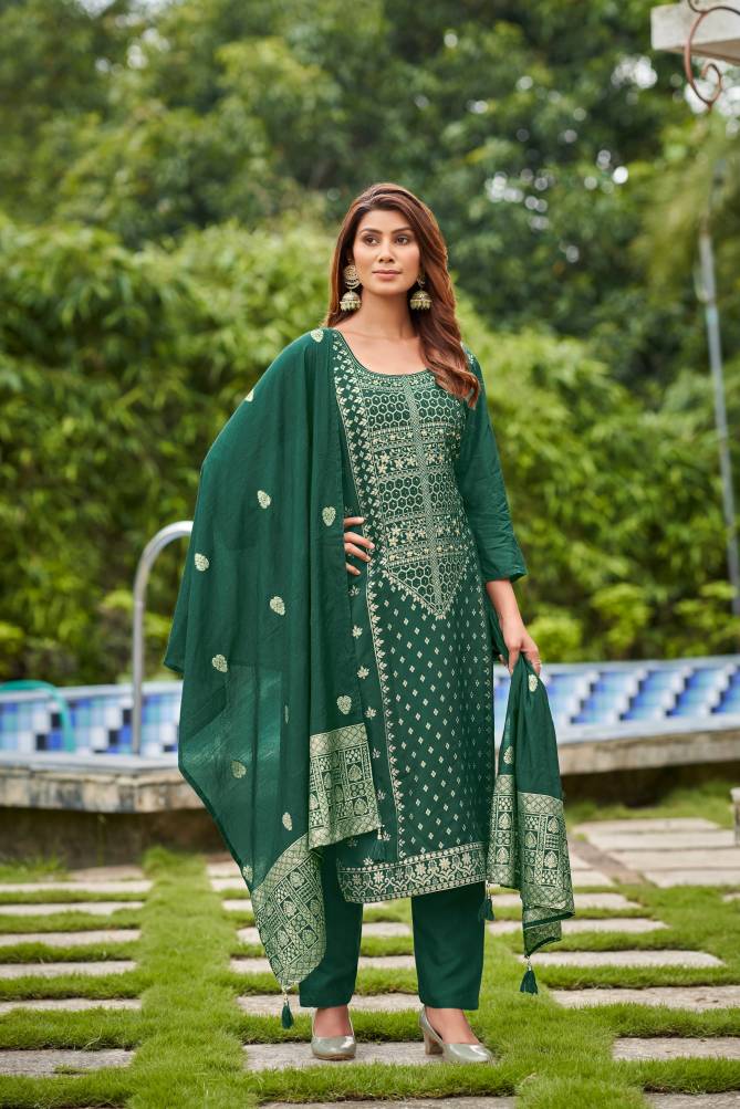 Banarasi By Ossm Viscose Dola Silk Designer Kurti With Bottom Dupatta Wholesale Online